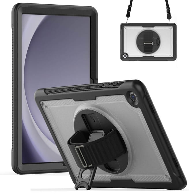 Accezz Tablet Hoes - Geschikt voor Samsung Galaxy Tab A9 Plus - Backcover Shoulder Strap - Transparant