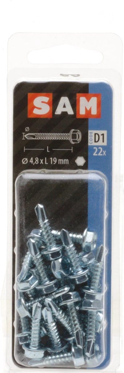 22x SAM Zelfborende schroef zeskantkop 4.8x19mm D1 816092