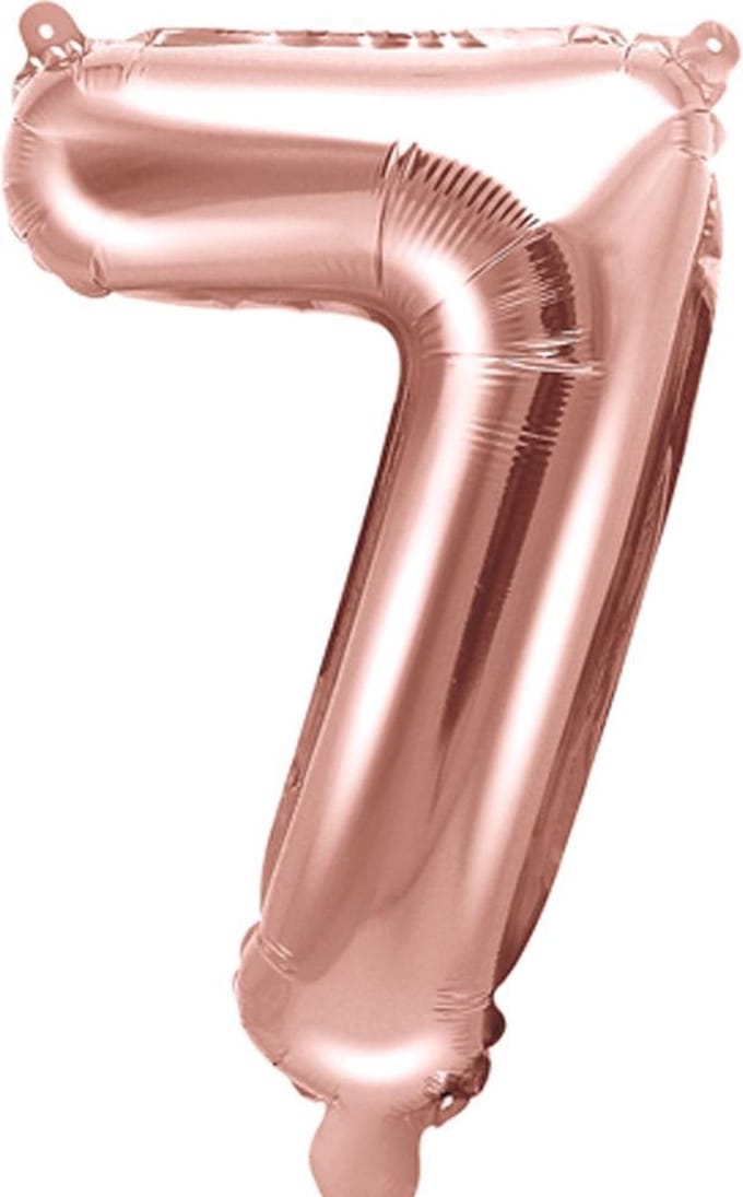 Folie ballon nummer 7 - 35cm - rose goud