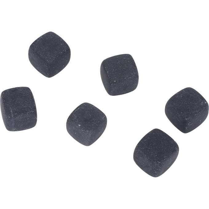 Lot de 6 pierres à whisky en basalte, cubes à saveur améliorée, pour gin, vin, vodka, eau, cadeau gray