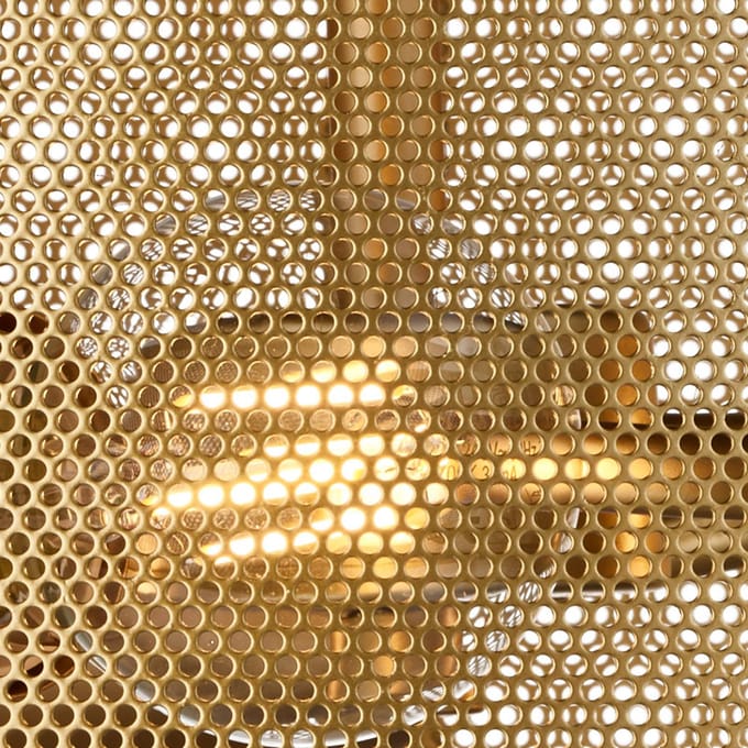 Searchlight Plafondlamp Fishnet, goud, Ø 45 cm