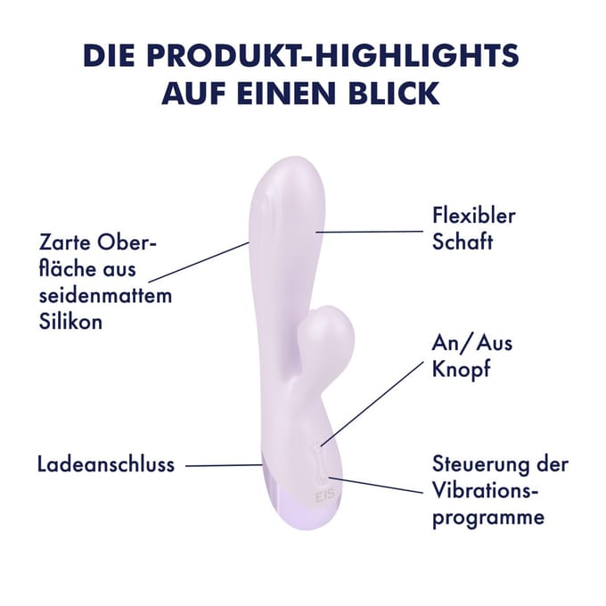 Siliconen rabbitvibrator met tong, 19,5 cm