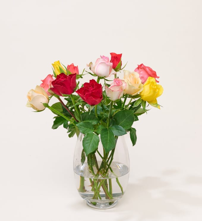 Bloomingworld Rozen mix Pastel Bloemen - 12 stelen