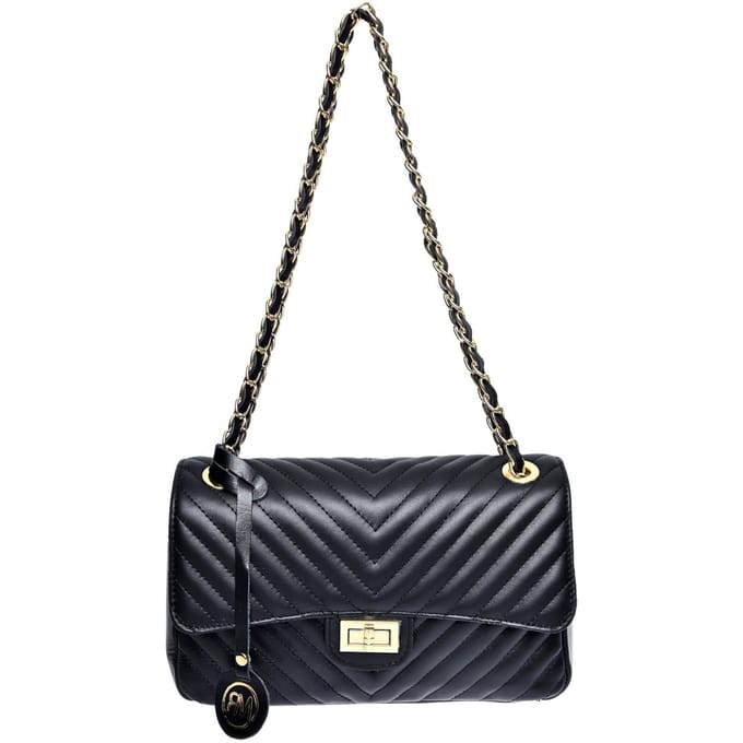 Roberta M Zwart Rundleer Tas