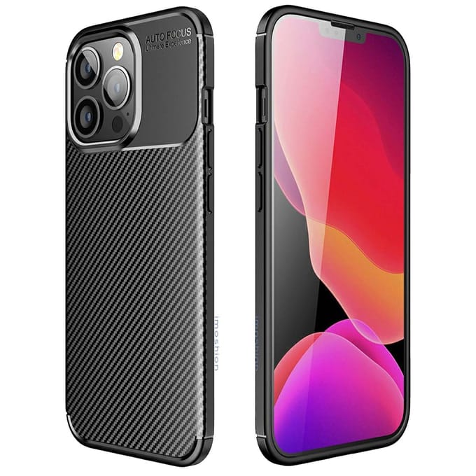 imoshion Hoesje - Geschikt voor Apple iPhone 13 Pro Max - Carbon Softcase Backcover - Zwart