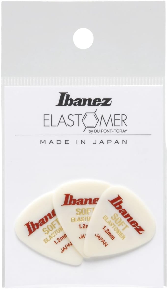 Ibanez BEL14ST12 Elastomer Teardrop Guitar Pick Soft 1.2mm (3-Pack) - Plectrum set