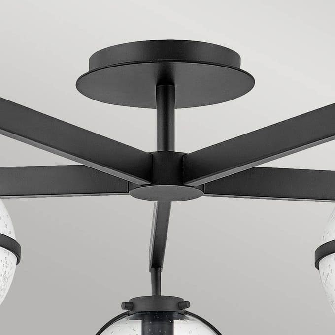 Hinkley LED Plafond Badkamerlamp Hollis | 5X E14 Max 40W | IP44 | Dimbaar | Black