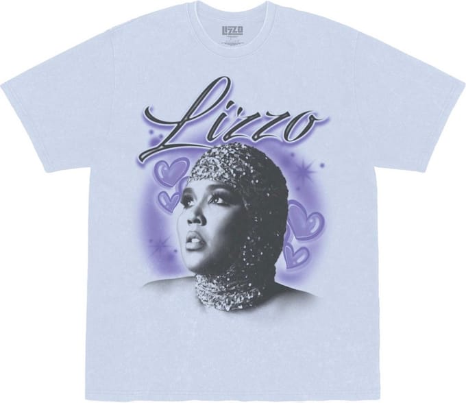 Lizzo - Special Hearts Airbrush Heren T-shirt - M - Blauw
