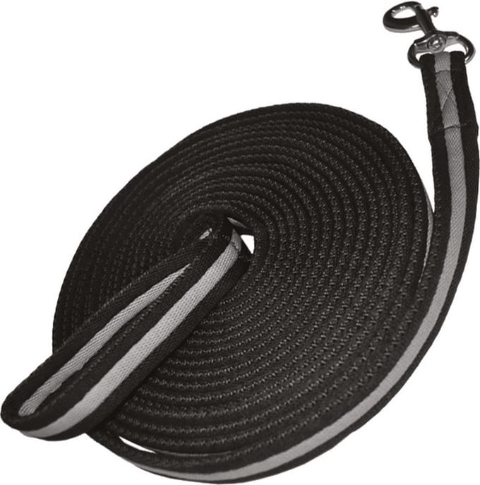 S2g Longeerlijn Met Karabijnhaak Polyester 8 Meter Zwart/grijs