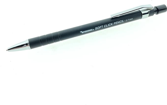 Viking - Vulpotlood Soft Click 0.7mm - Zwart - Met gum - Rubberen grip