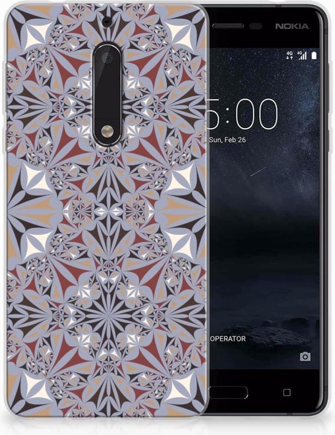 Nokia 5 TPU Siliconen Hoesje Flower Tiles