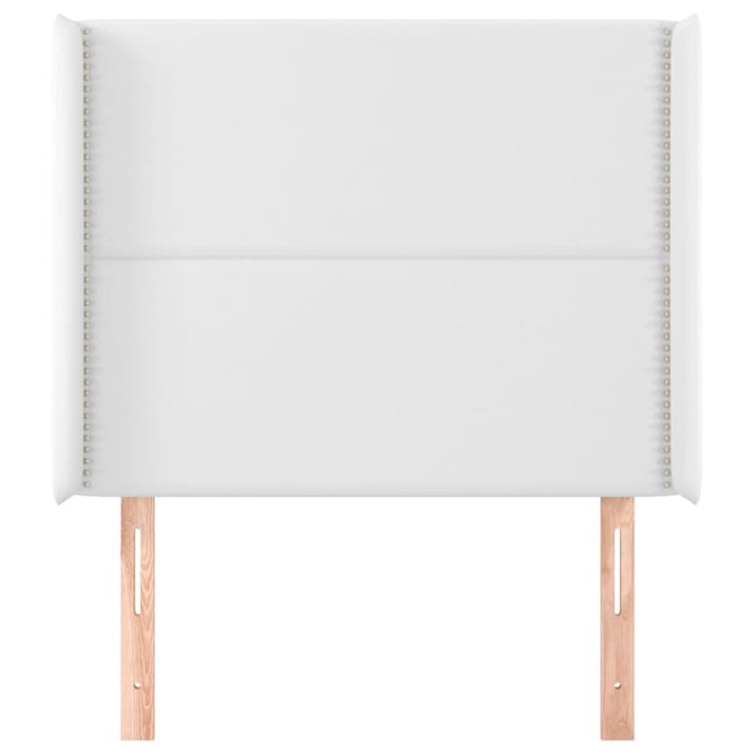 vidaXL - Hoofdbord - met - randen - 103x16x118/128 - cm - kunstleer - wit