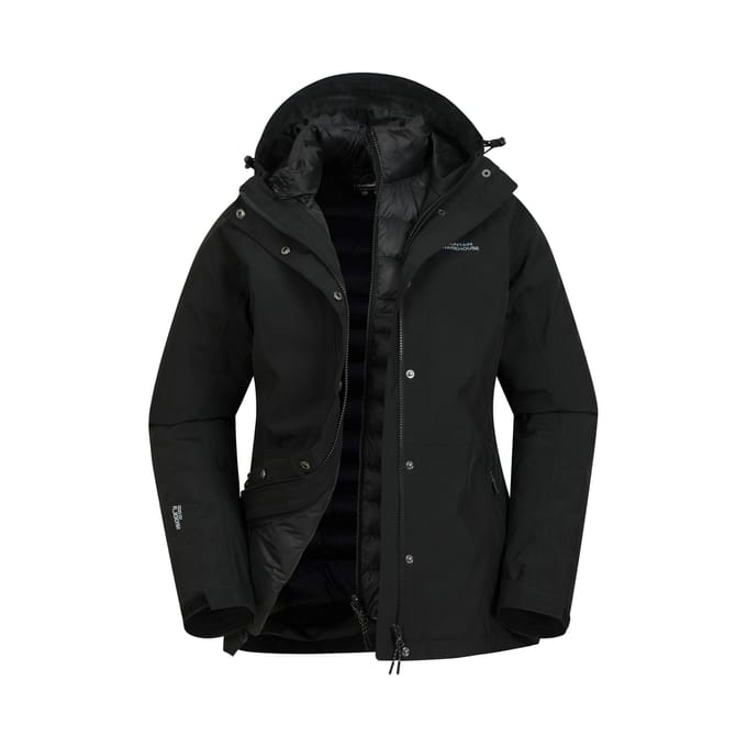 Mountain Warehouse Dames/Dames Alaskan 3 in 1 gewatteerd jack (Zwart)