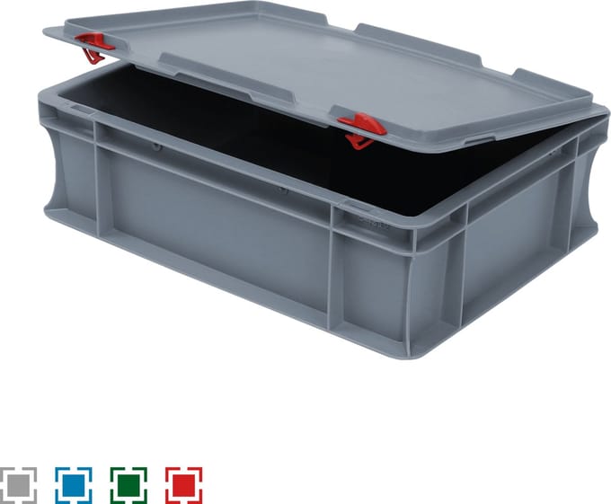 Alpac Stapelbak met deksel - Opbergbak - 400 x 300 x 140 mm - 10L - Grijs