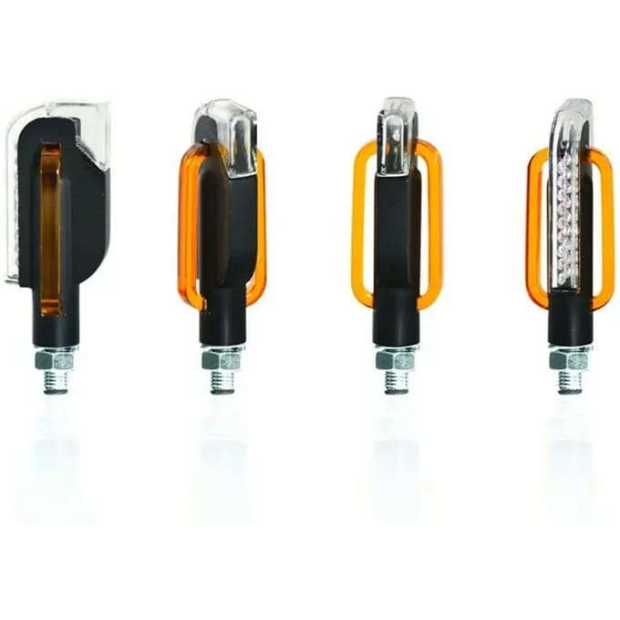 Motorfiets geleide knipperlichten Chaft sunrise