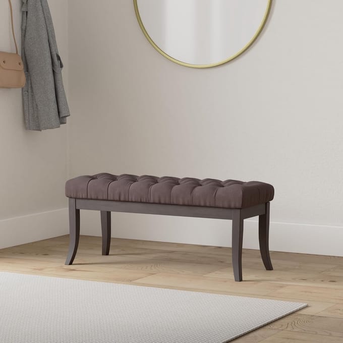 Chesterfield Sofa 100 cm - Luxe Stof Bekleding en Houten Poten