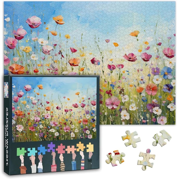 Bloemen Puzzel - 1000 Stukjes - Ontspanning Thuis - Duurzaam Dik Karton - 70 x 50 cm - Botanisch