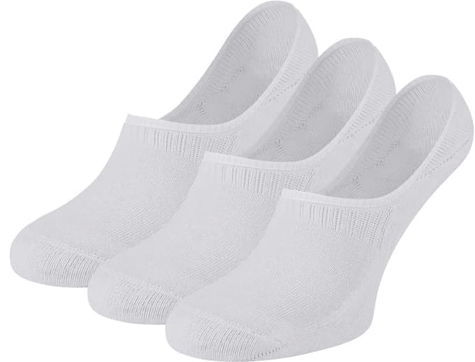 Teckel - Unisex Sneakersokken - Badstof Zool + Antislip - 3-Pack - Maat 36/42 - Wit