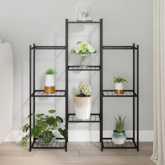 vidaXL - Bloemenstandaard - 83x25x100 - cm - ijzer - zwart