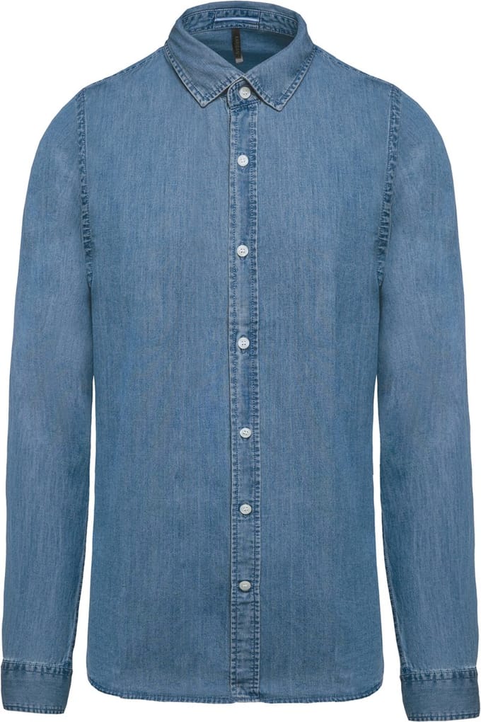 Kariban Herenoverhemd Denim K512 - Chambray Blue - XL