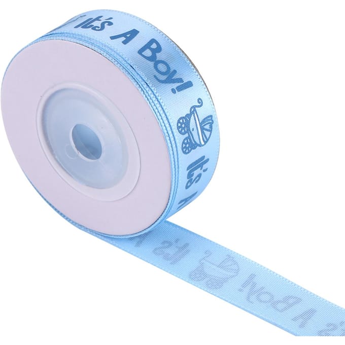 10 Yards/Rol HET IS EEN MEISJE Babyshower Doopfeest Bedankje Cadeau Satijnlint blauw