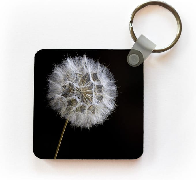 Sleutelhanger - Uitdeelcadeautjes - Macro - Paardenbloem - Zwart - Plastic
