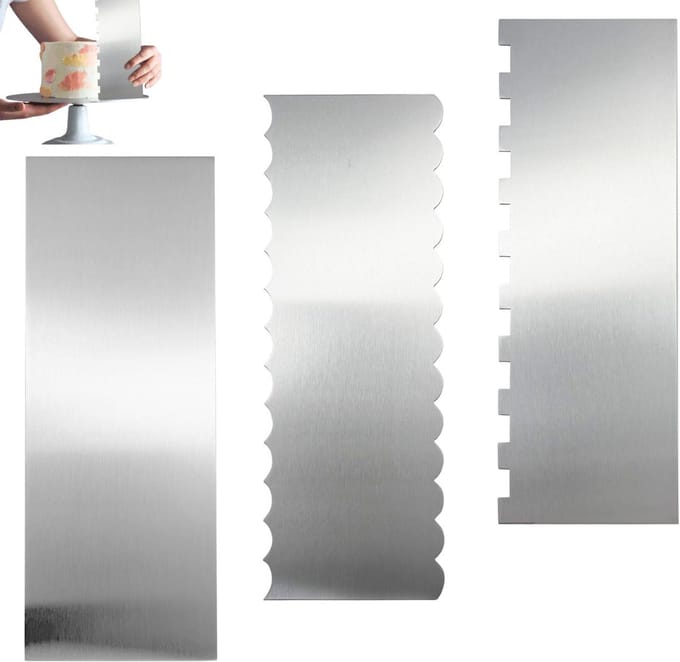 Taart spatels - Deegkaarten - Taart decoreren - Dubbelzijdig design - 3 stuks - Zilver