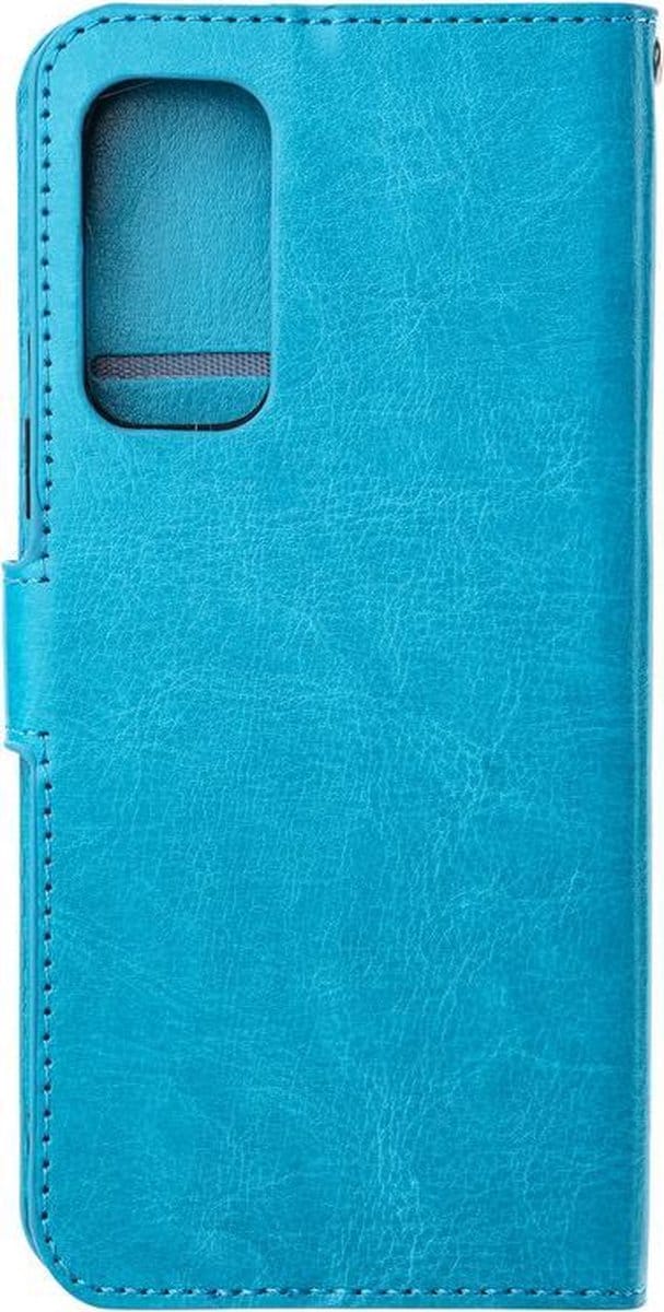 Oppo Reno6 5G - Bookcase Turquoise - portemonnee hoesje met 2 stuk Glas Screen protector