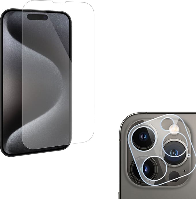 Geschikt voor iPhone 15 Plus Screenprotector + Beschermglas Geschikt voor iPhone 15 Plus Camera Lens - GuardCover