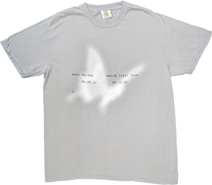 Post Malone - Butterfly Heren T-shirt - M - Grijs