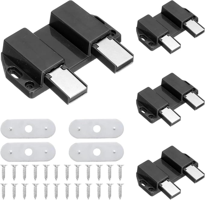 Magnetische deursluiters - Druk open sluiting - Kasten sluiten - Druk voor openen - 4 stuks - Bruin