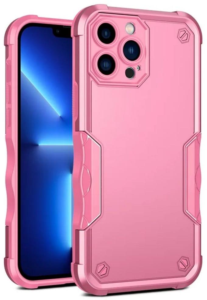 Cityhoesje - iPhone 15 Pro - Non-slip Stripes- - PC+TPU Backcase - Roze