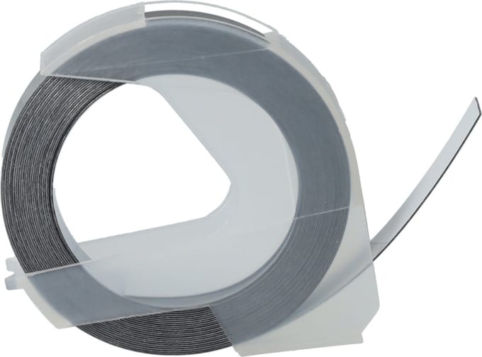 Dappaz Compatible Dymo Label 3D - 9 mm Wit op Zwart S0898130 Reliëflabel - Lettertang - 1 stuks
