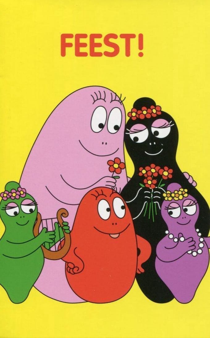 Barbapapa dubbele uitnodigingskaarten - 6 stuks