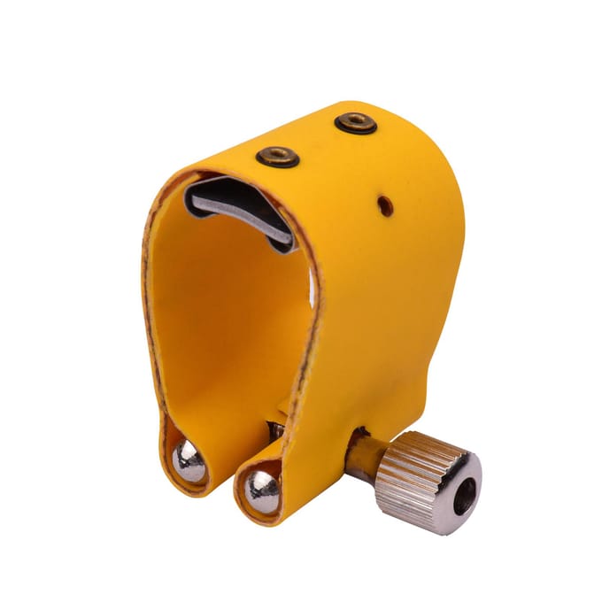 Muslady Saxofoon Ligatuur Compacte Duurzame Sax Ligatuur voor Alt Saxofoon Bakeliet Mondstuk geel