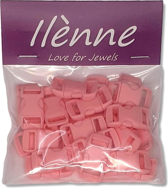 Ilènne - Paracord sluiting - licht roze - plastic - 25 stuks - voor armband