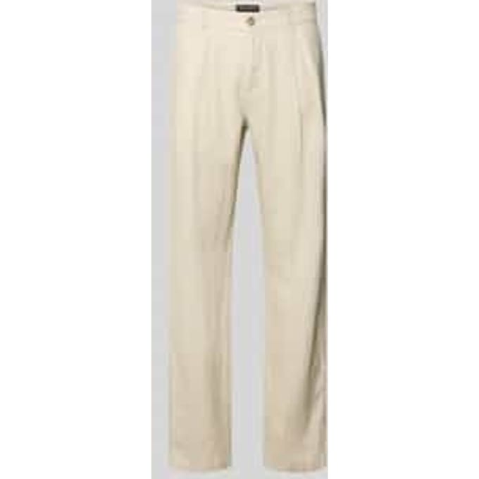 Tapered linnen broek met riemlusjes model 'OSBY JOGGER'