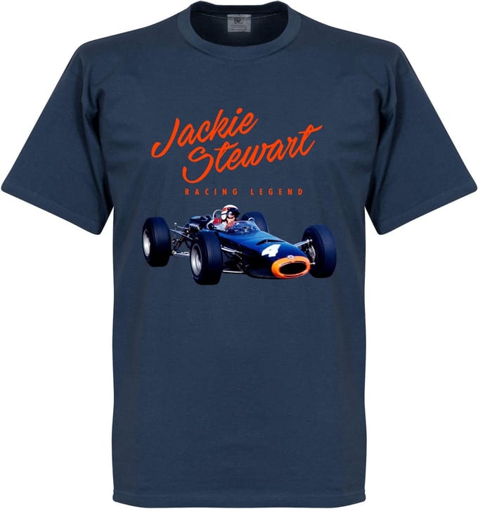 Jackie Stewart Monaco T-Shirt - Navy Blauw - L