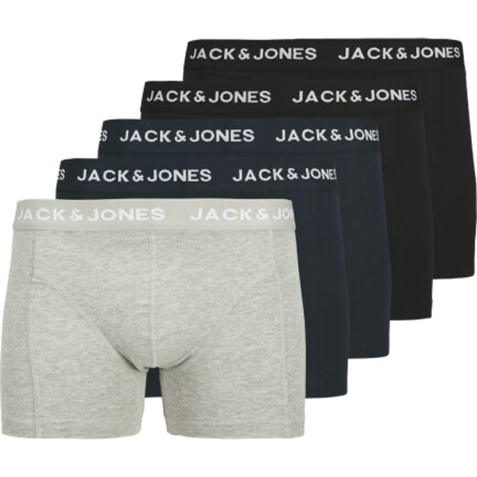 Jack & Jones Heren Boxershorts Effen Trunks JACANTHONY 5-Pack - Maat S