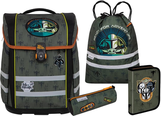 McNeill Schooltas Ergo Perfecto Star Wars Schoolbag Set 5-delig Mandalorian Groene