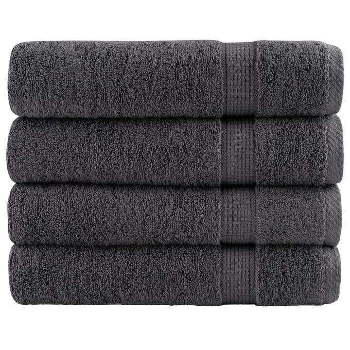 vidaXL - Badhanddoeken - SOLUND - 4 - st - 600 - g/m² - 70x140 - cm - antraciet