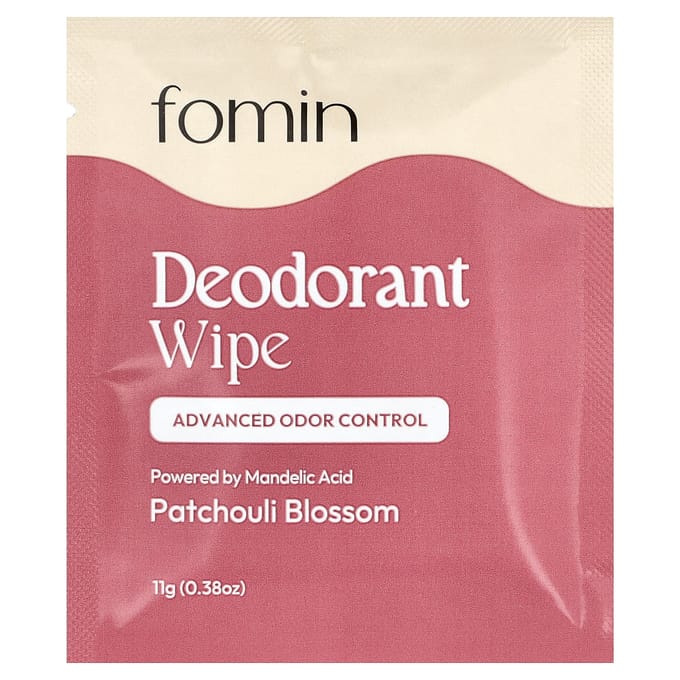 fomin, Deodorant Tissues, Patchouli Blossom, 15 Individually Wrapped Wet Tissues pink