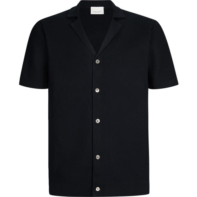 Doorknoop polo Profuomo effen donkerblauw