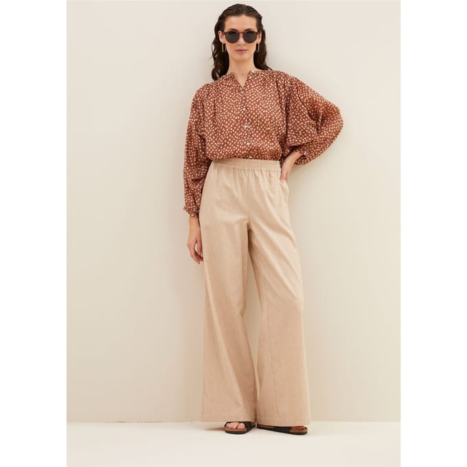 By-Bar Randy Lurex Stripe Pants Copper Lurex Stripe Maat: S | Wijde Broeken Outlet | Dames
