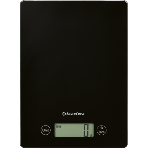 SILVERCREST Glazen keukenweegschaal 5 kg (Zwart)