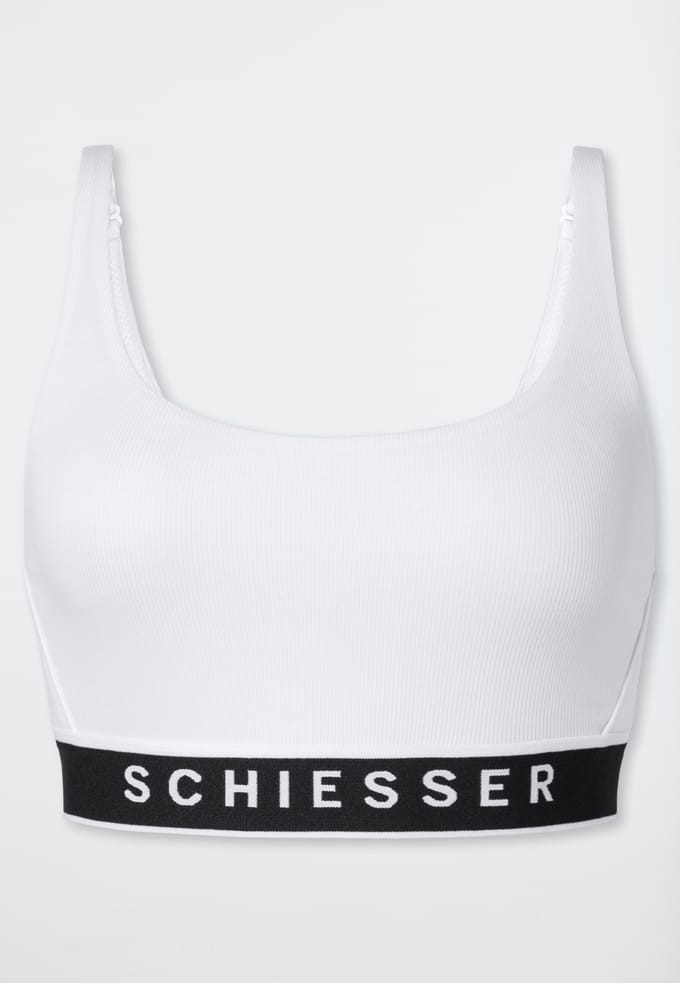 Wit bustier met dubbelrib - Pure Rib 36