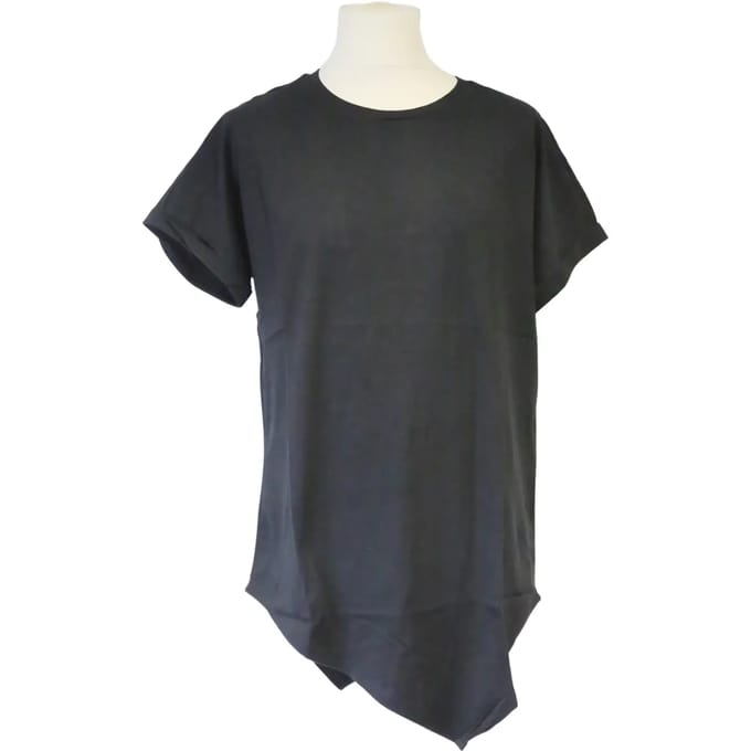 Urban Classics - Asymetric Long Heren Tshirt - L - Zwart