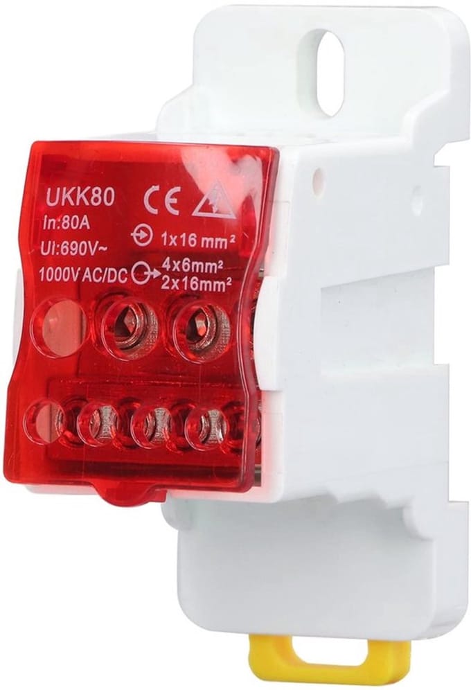 Allecto - Rail Terminal Block - 690V 80A Verdeeldoos - Huishoudelijke
