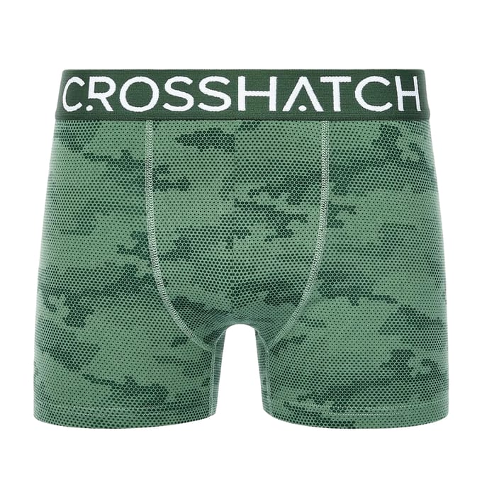 Crosshatch Heren Bresler Boxershorts (Set van 3) (Groen)
