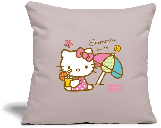 Hello Kitty Op Het Strand Onder Een Zonnescherm Sierkussenhoes, 45 x 45 cm